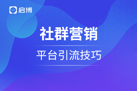 社群營(yíng)銷和平臺(tái)引流技巧